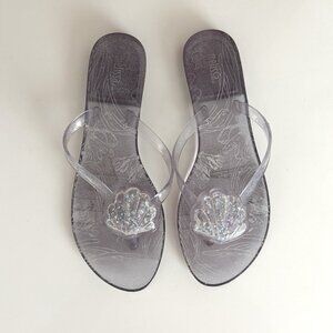 Melissa Clear Glitter Shell Jelly Flip-Flop Sandals Women’s Size 8